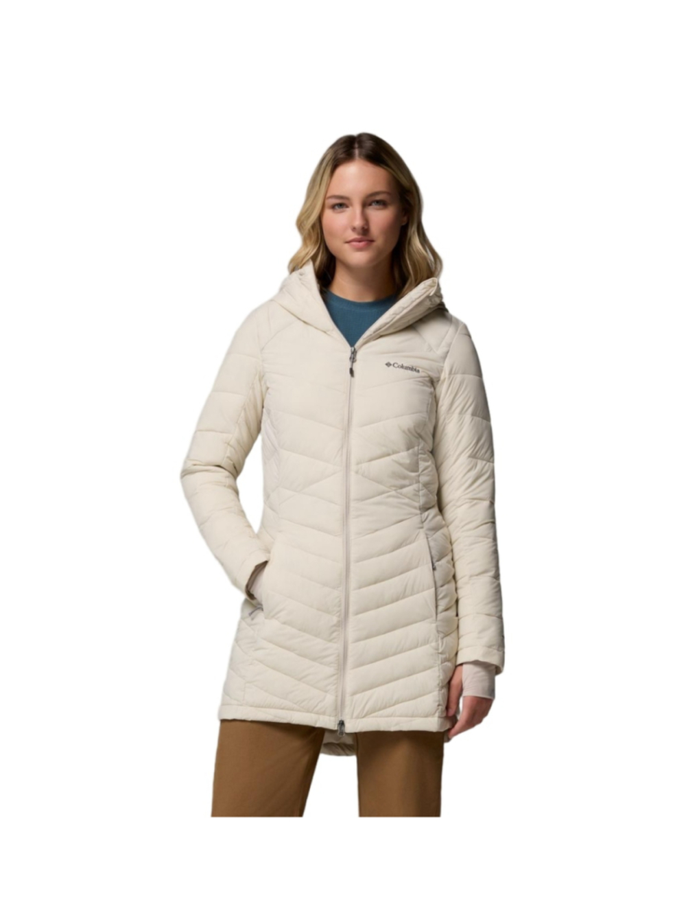 Columbia Joy Peak II Mid Hooded Jacket Womens XXL Ivory Omni-Heat NWT - Picture 2 of 9